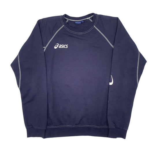 Mens Navy Asics  Crewneck Jumper