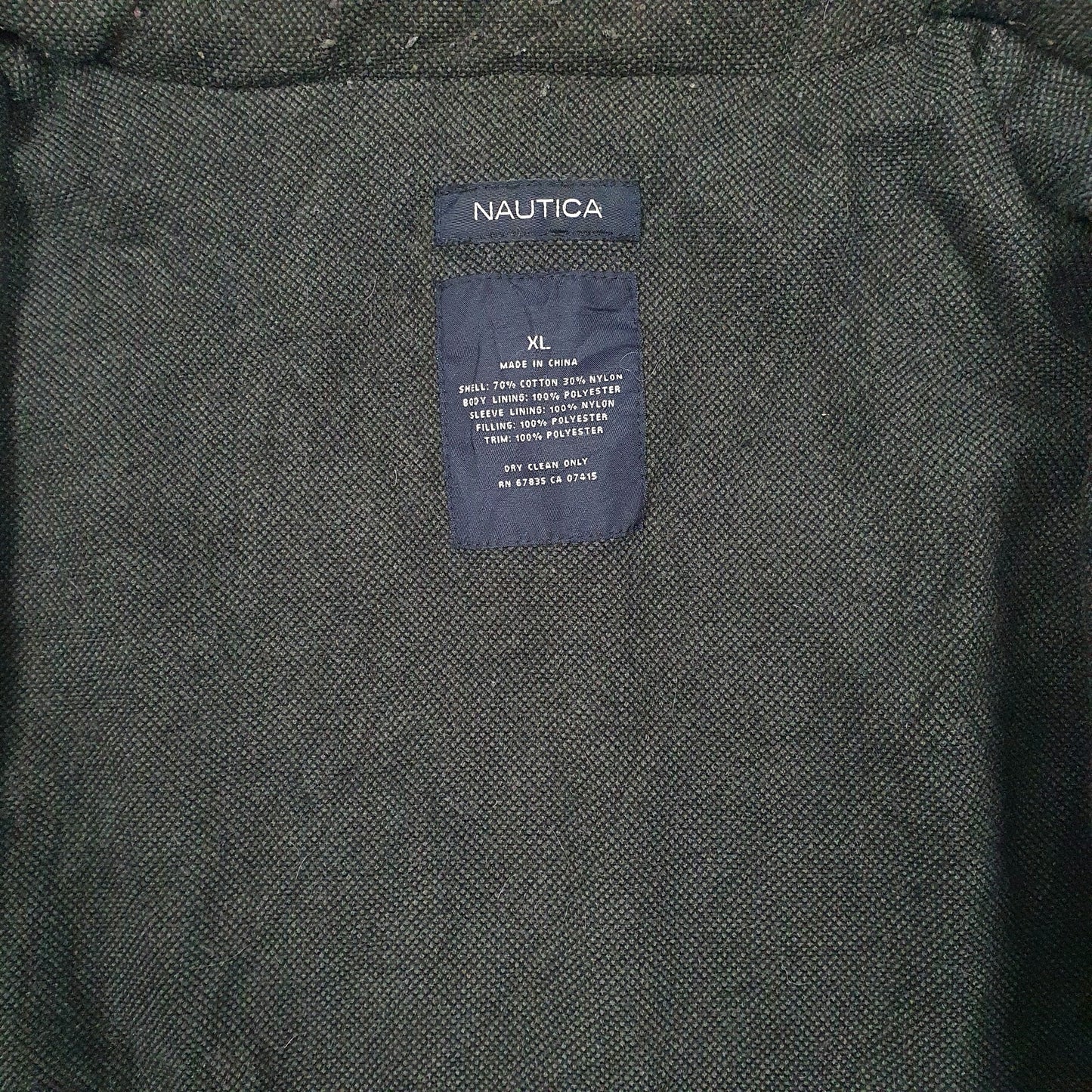 Mens Tan Nautica Windbreaker Bomber  Coat