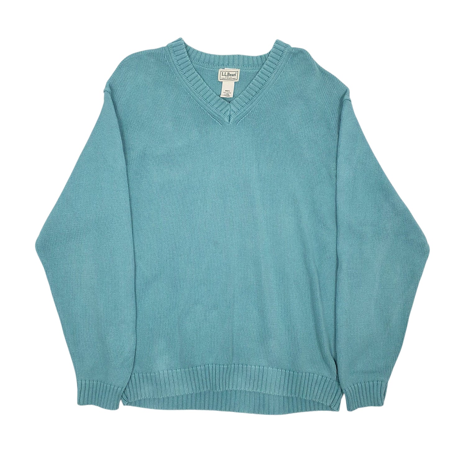 Mens Blue LL Bean  V Neck Jumper