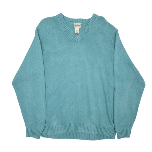 Mens Blue LL Bean  V Neck Jumper