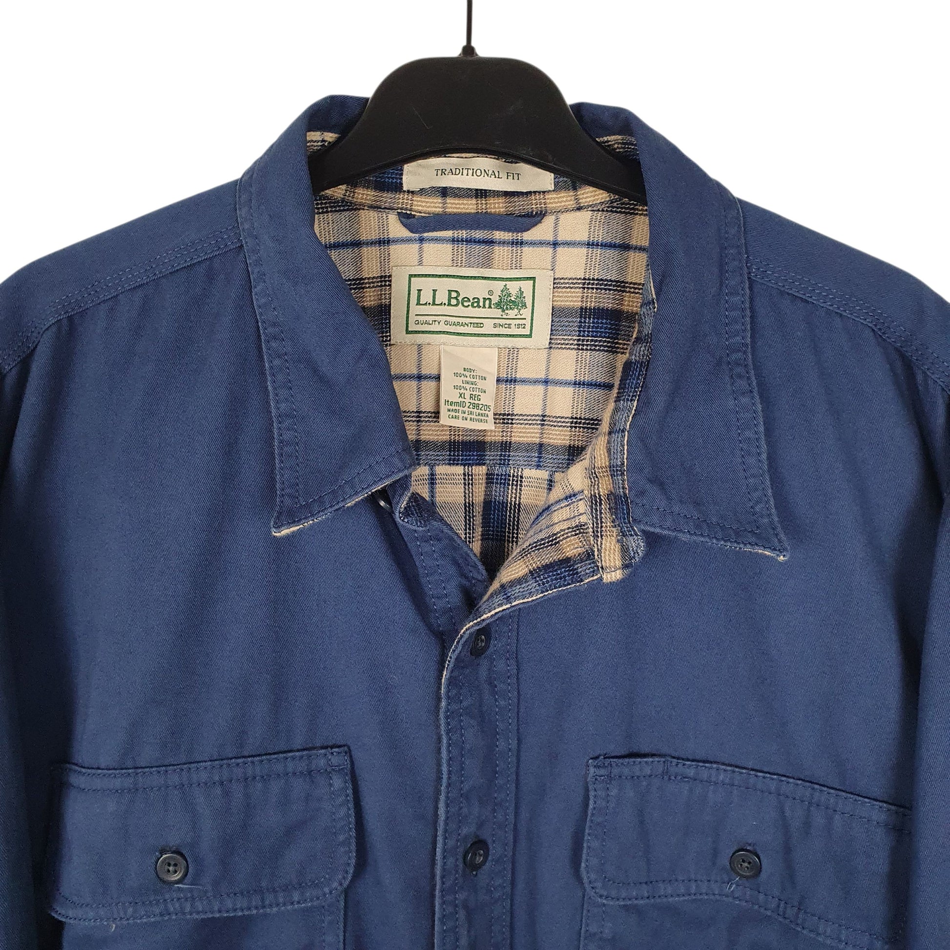Mens Navy L.L.Bean Thick Shacket Jacket  Shirt