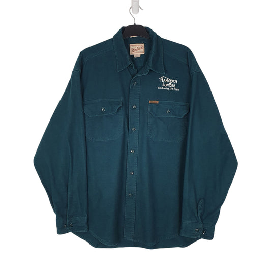 Mens Blue Woolrich Thick Expedition Chamois Long Sleeve Shirt