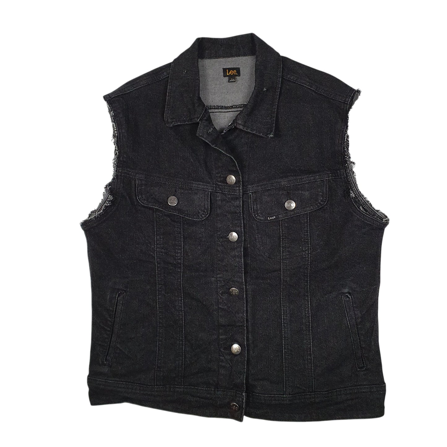 Womens Black Lee Gilet Vest Cut Off  Coat