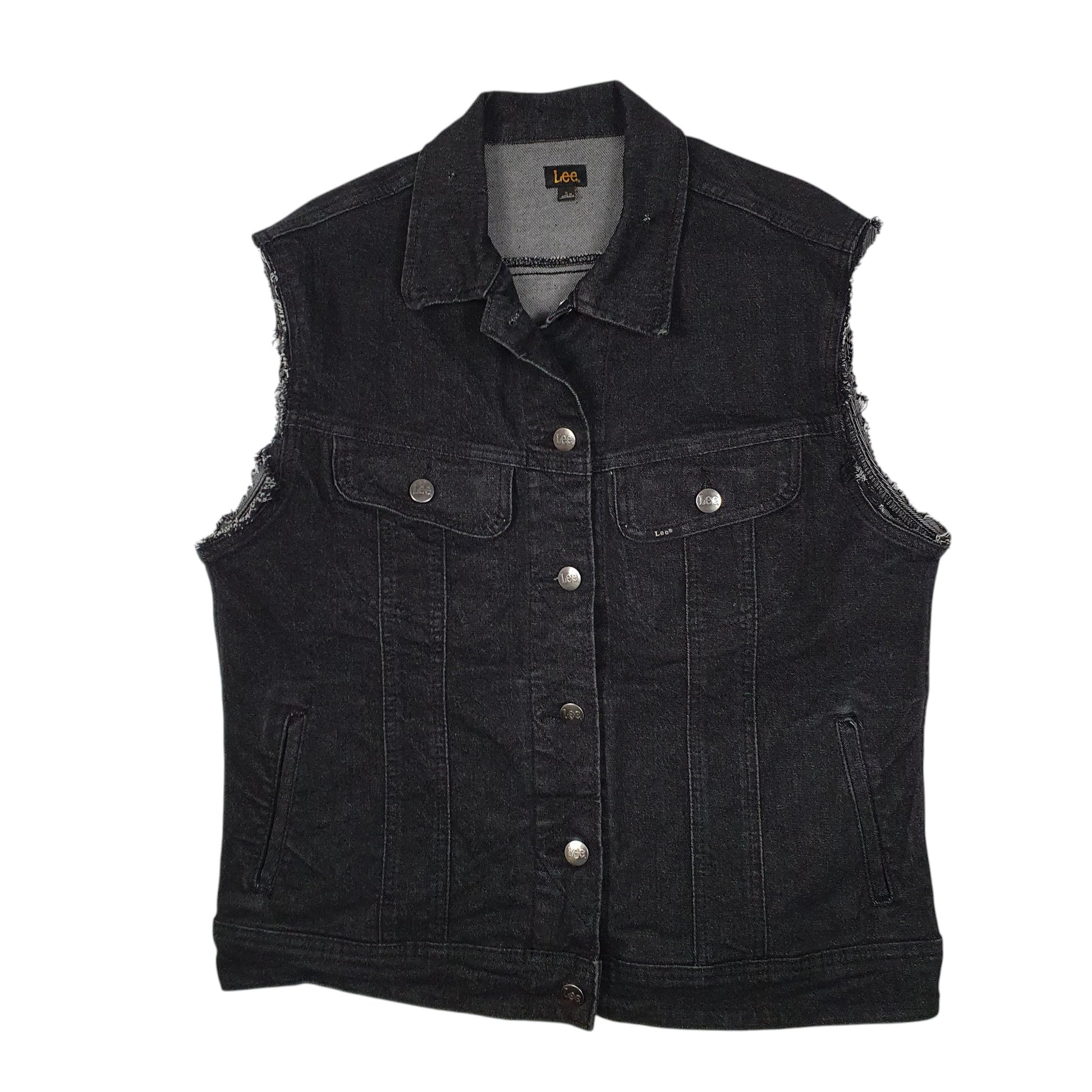 Womens Black Lee Gilet Vest Cut Off  Coat