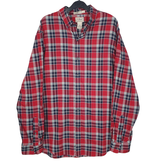 Mens Red L.L.Bean  Long Sleeve Shirt