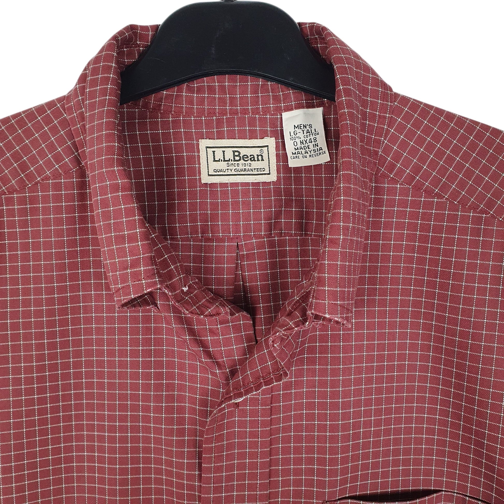 Mens Red L.L.Bean Tall  Shirt