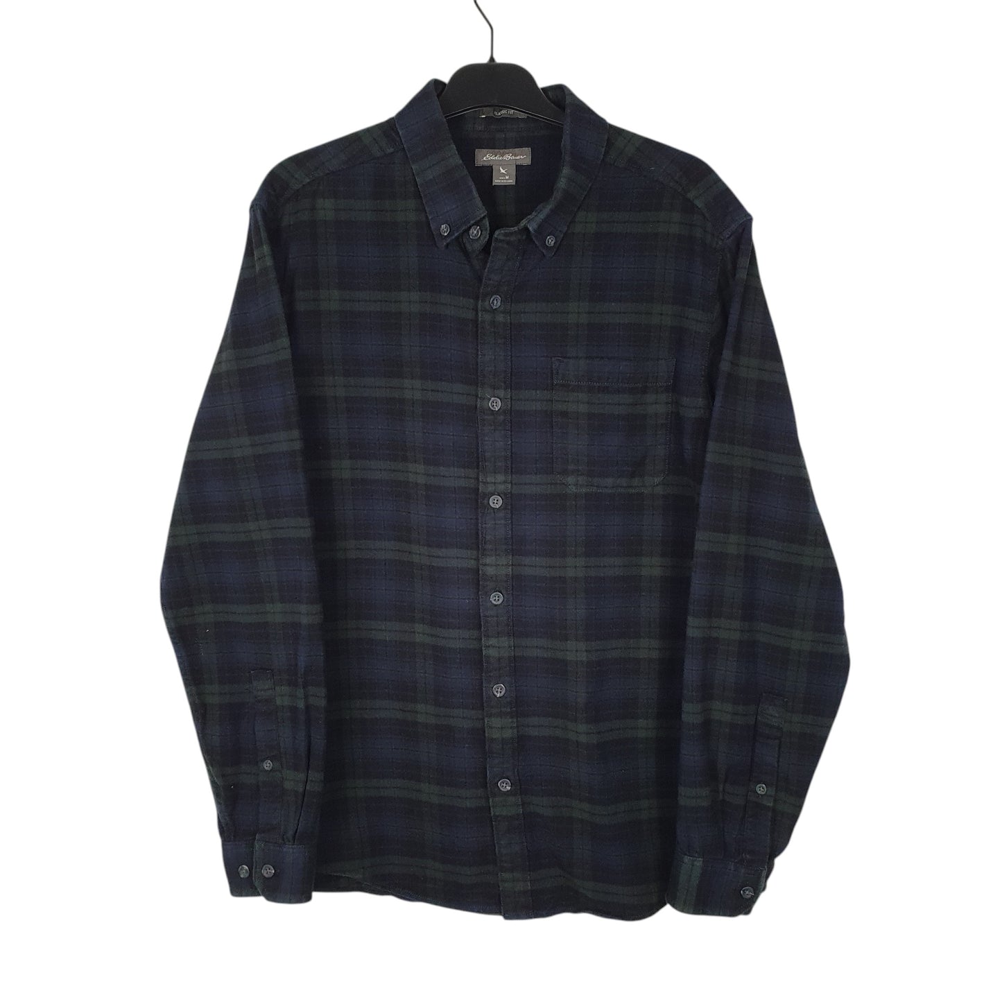 Mens Navy Eddie Bauer Thick Flannel Long Sleeve Shirt