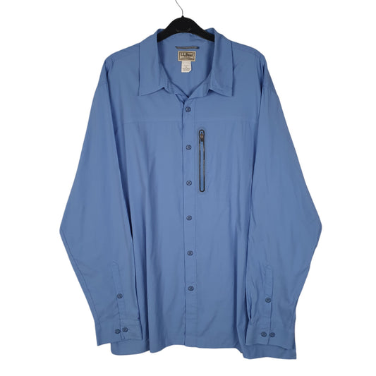 Mens Blue L.L.Bean Walking Hiking Long Sleeve Shirt