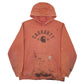 Mens Orange Carhartt Spellout Hoodie Jumper