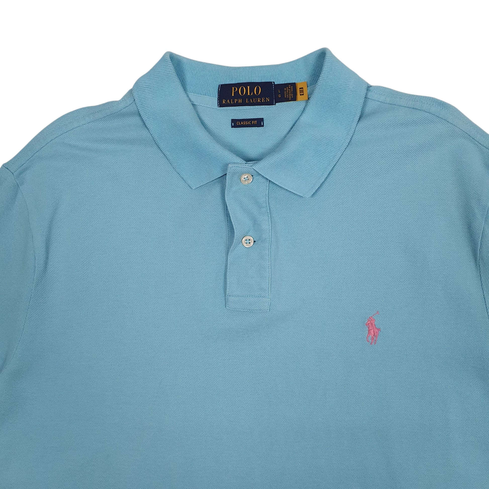 Mens Blue Polo Ralph Lauren Classic Fit  Polo Shirt