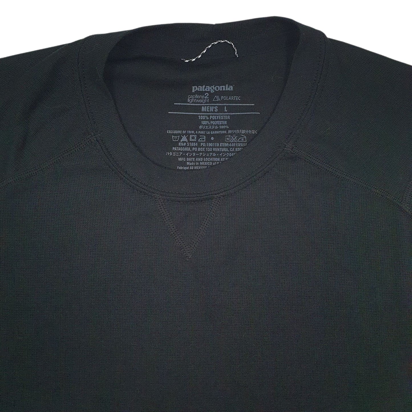 Mens Black Patagonia Capilene  T Shirt