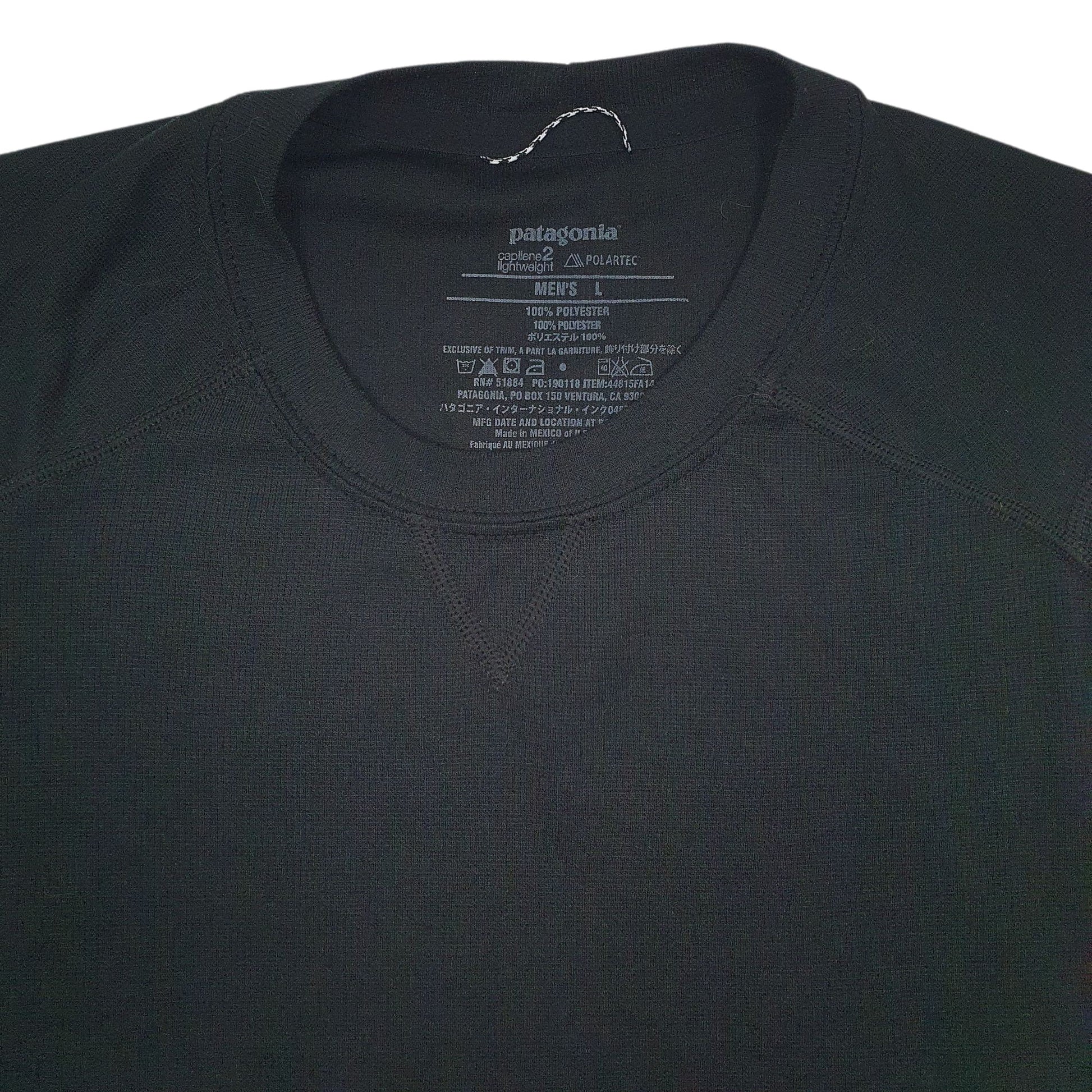 Mens Black Patagonia Capilene  T Shirt