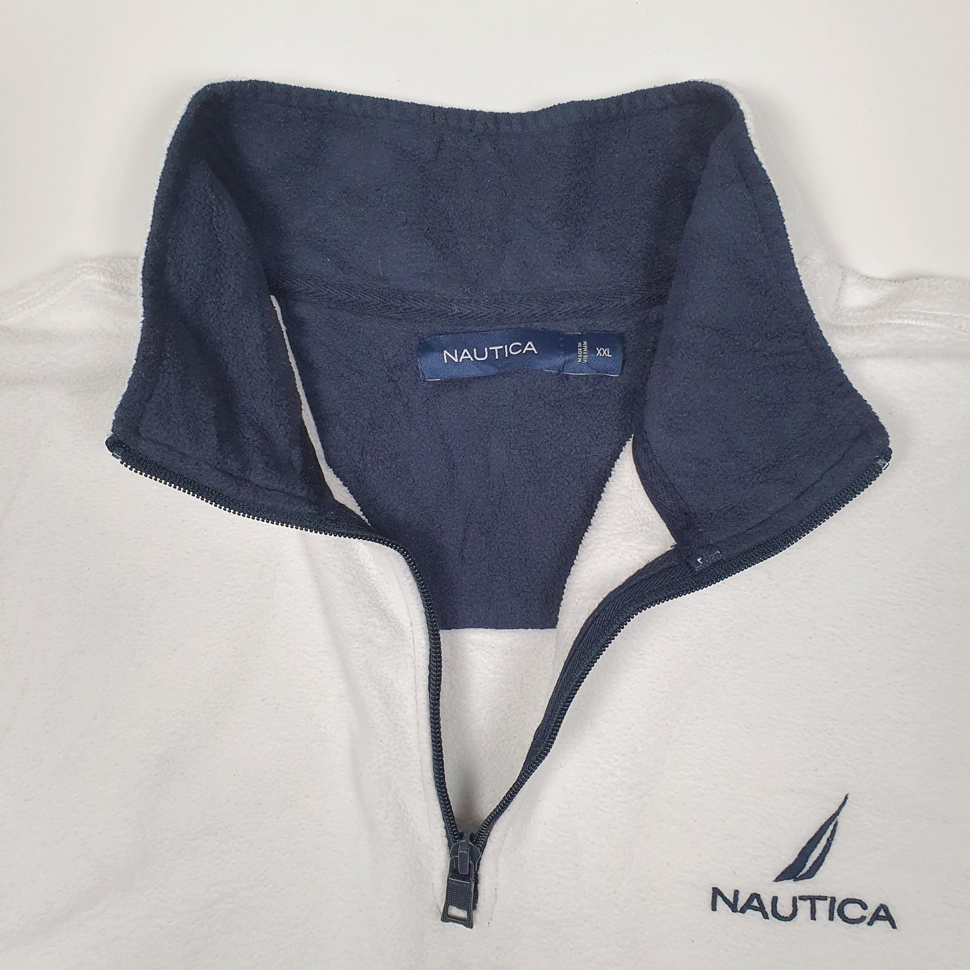 Mens White Nautica  Quarter Zip Jumper