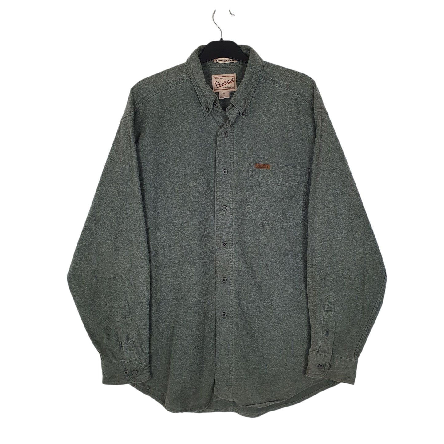 Mens Grey Woolrich Thick Chamois Long Sleeve Shirt