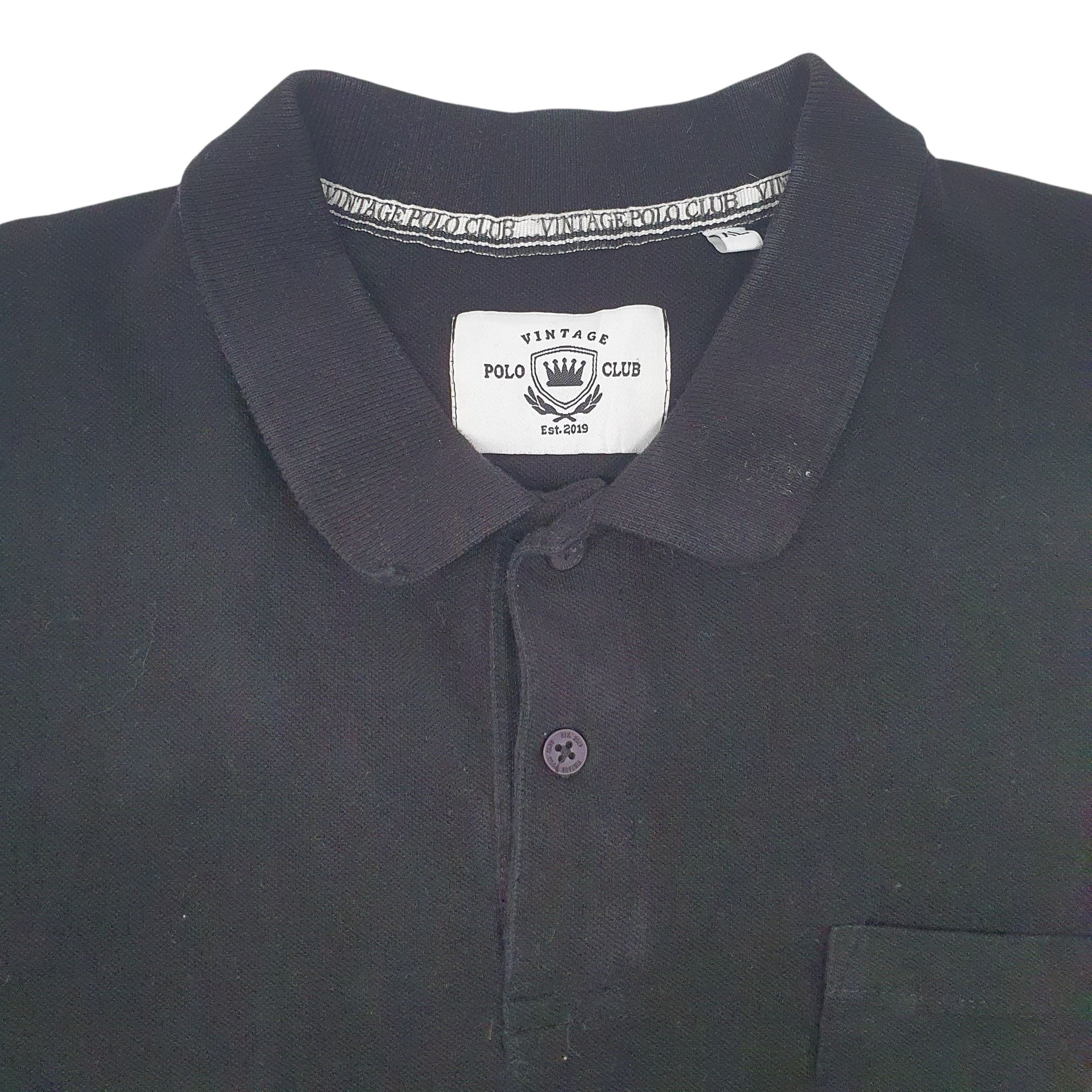 Mens Black Polo Vintage Club   Polo Shirt