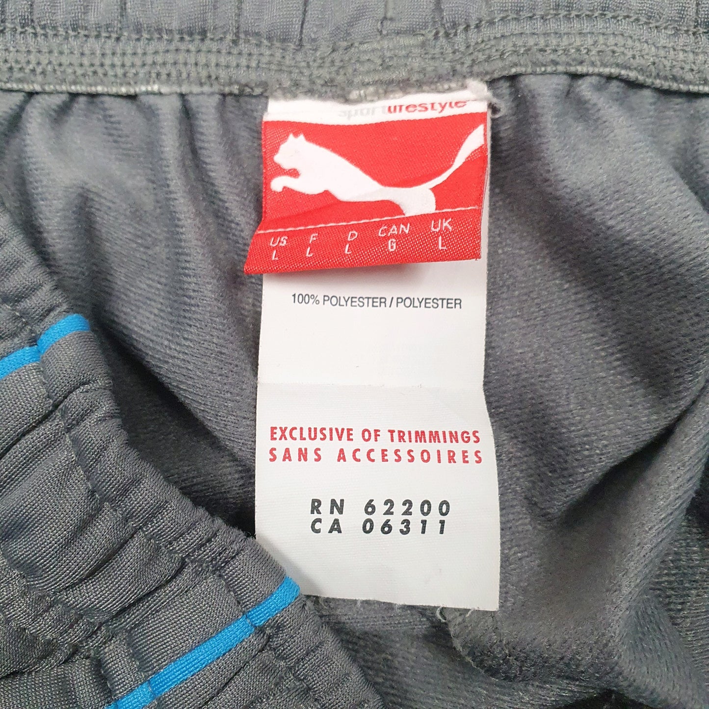 Mens Grey Puma  Full Zip Trousers
