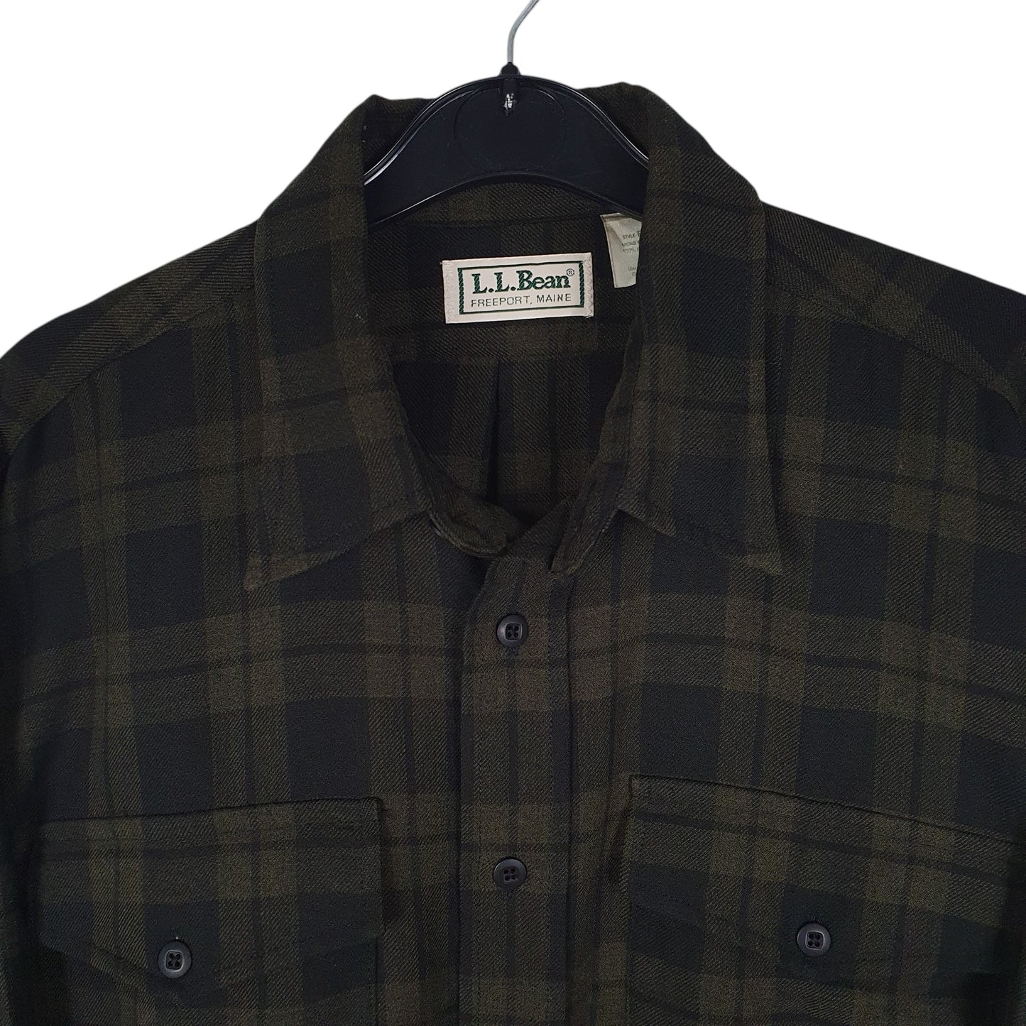 Mens Black L.L.Bean Vintage 90s Made In USA  Shirt