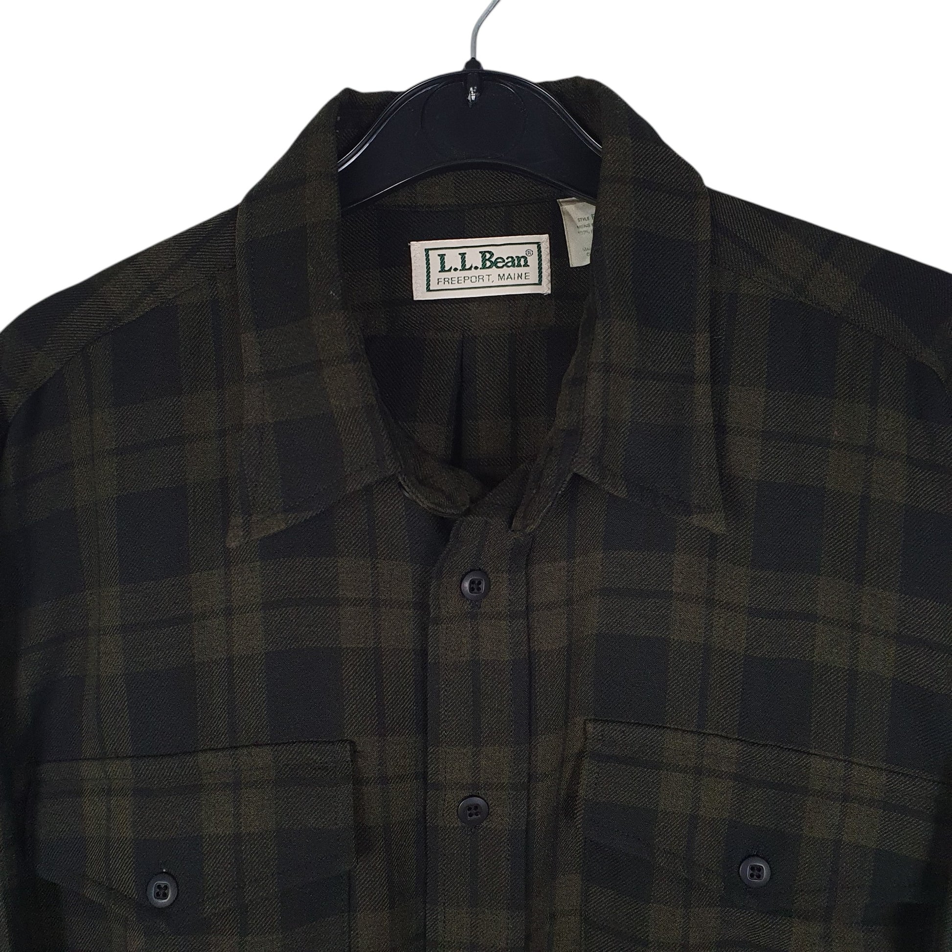 Mens Black L.L.Bean Vintage 90s Made In USA  Shirt
