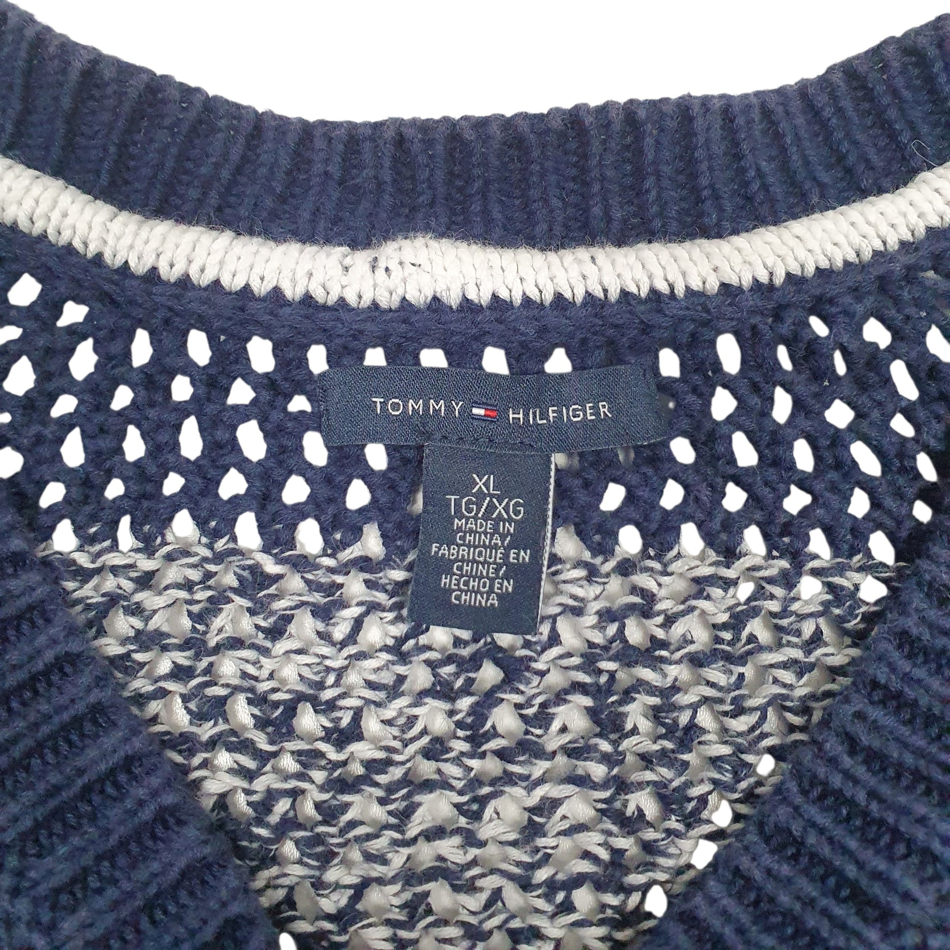 Womens Navy Tommy Hilfiger Knit Crewneck T Shirt