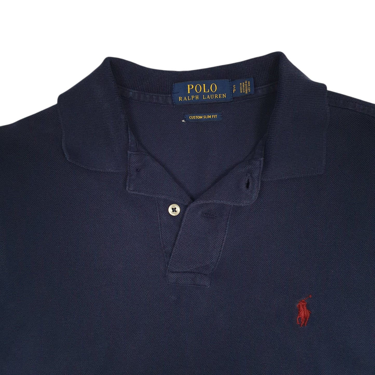 Mens Navy Polo Ralph Lauren Custom Slim Fit  Polo Shirt