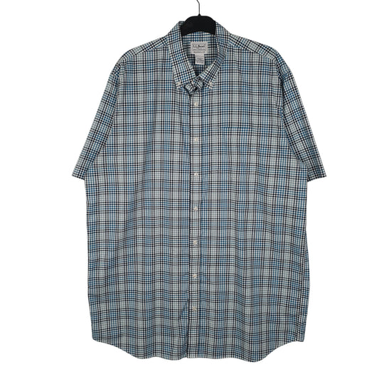 Mens Blue L.L.Bean Tall Short Sleeve Shirt