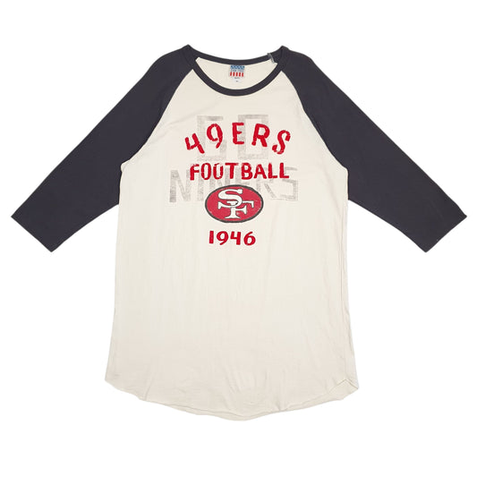 Mens Cream Junk Food Sanfransico 49ers Retro Made In USA Short Sleeve T Shirt