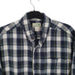 Mens Navy L.L.Bean Thick Flannel Plaid  Shirt