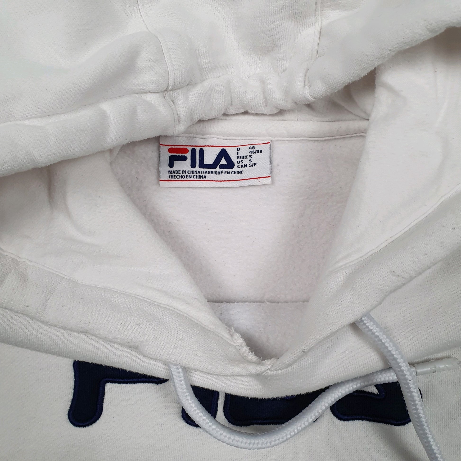 Mens White Fila  Hoodie Jumper