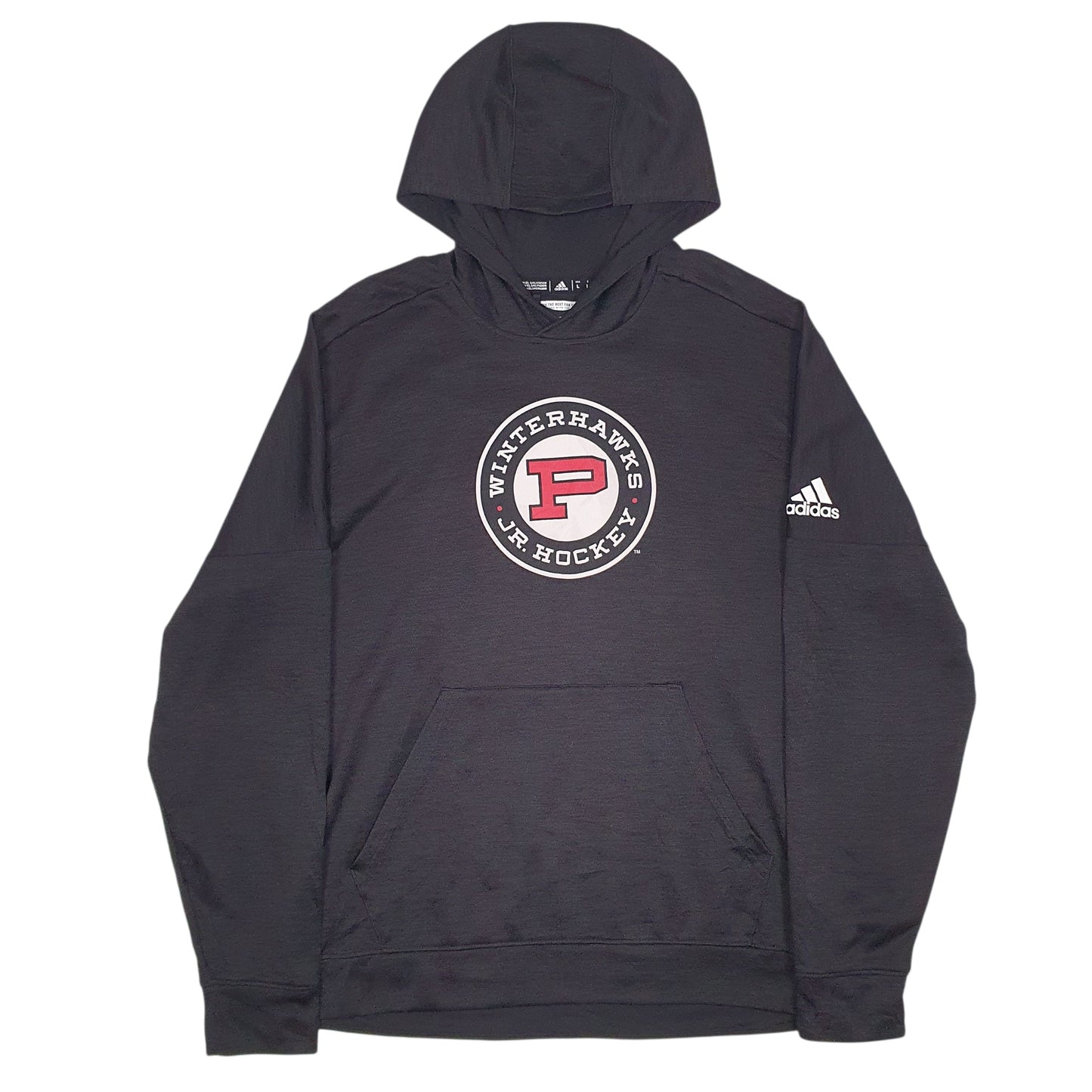 Mens Grey Adidas Climawarm Winterhawks Hockey Hoodie Jumper