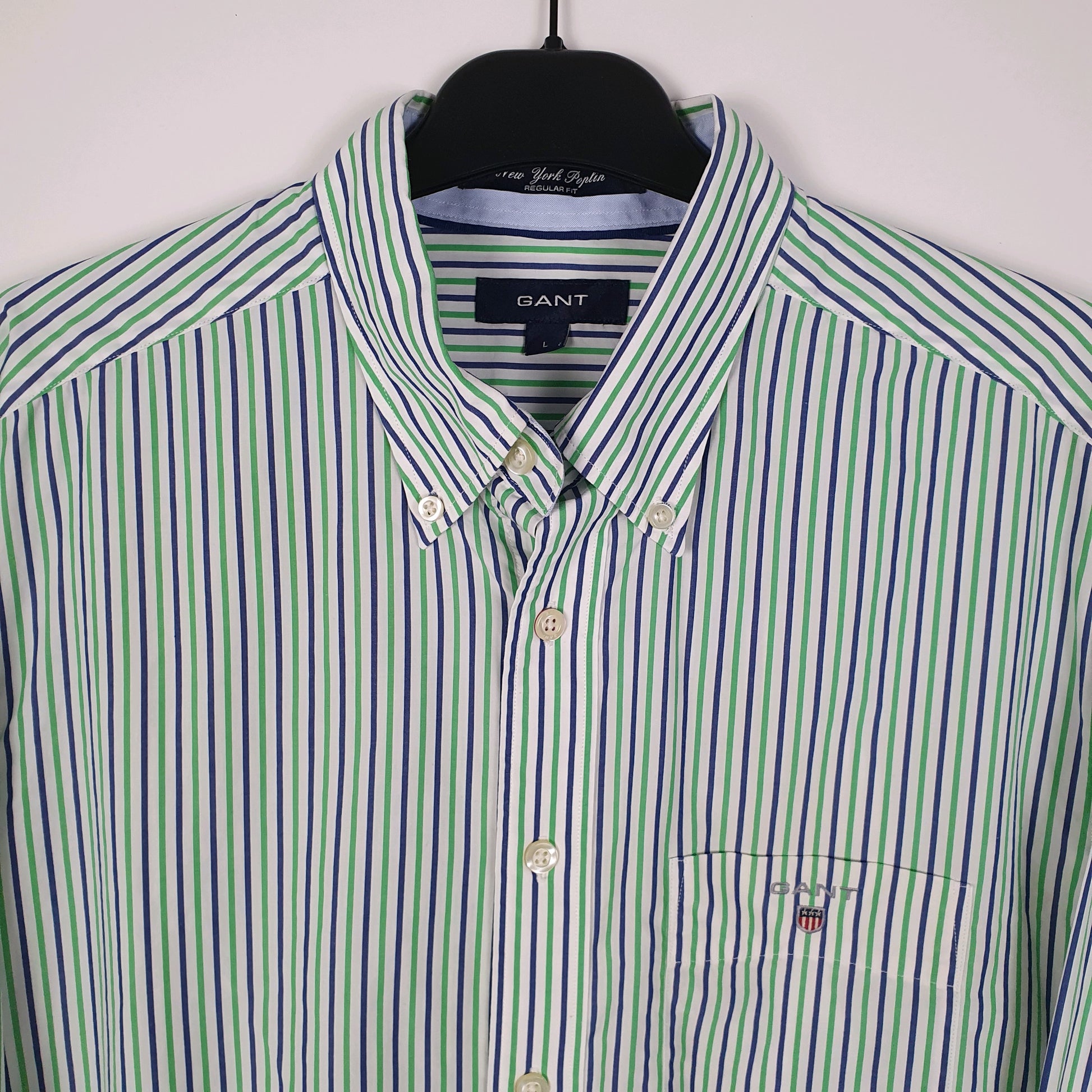 Mens Green GANT New York Poplin  Shirt