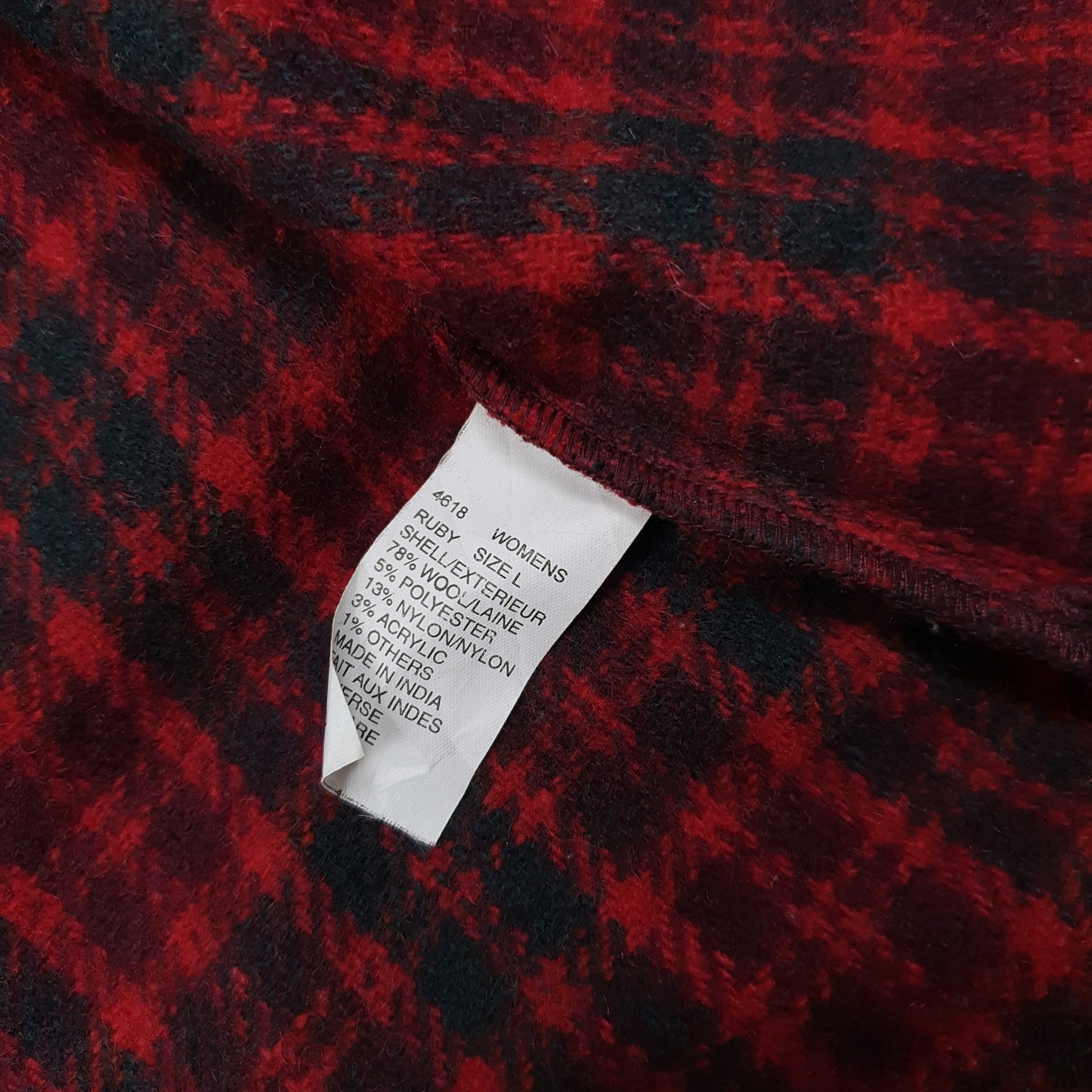 Womens Red Woolrich Plaid Mackinaw Cruiser  Coat