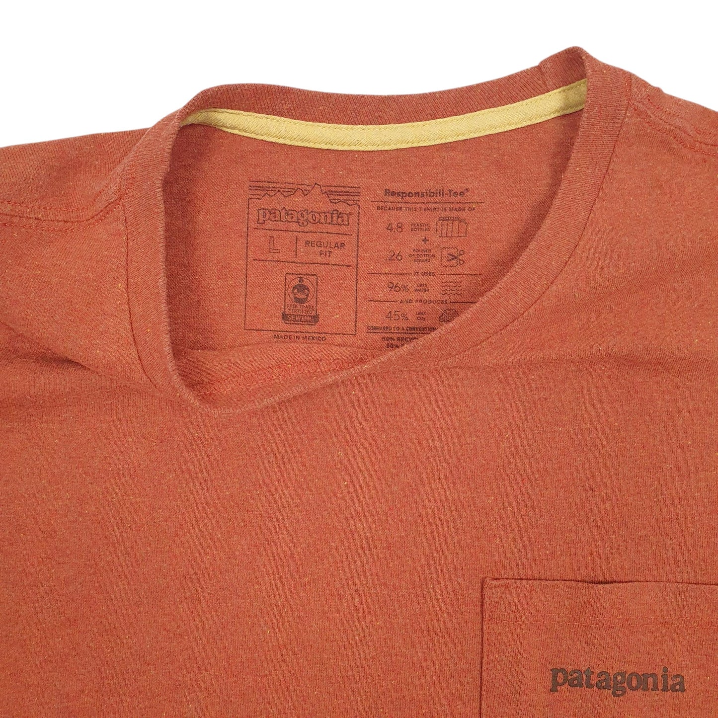 Mens Orange Patagonia   T Shirt