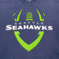 Mens Navy Nike NFL Seattle Seahawks Hoodie Jumper