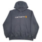 Mens Blue Carhartt Spellout Hoodie Jumper