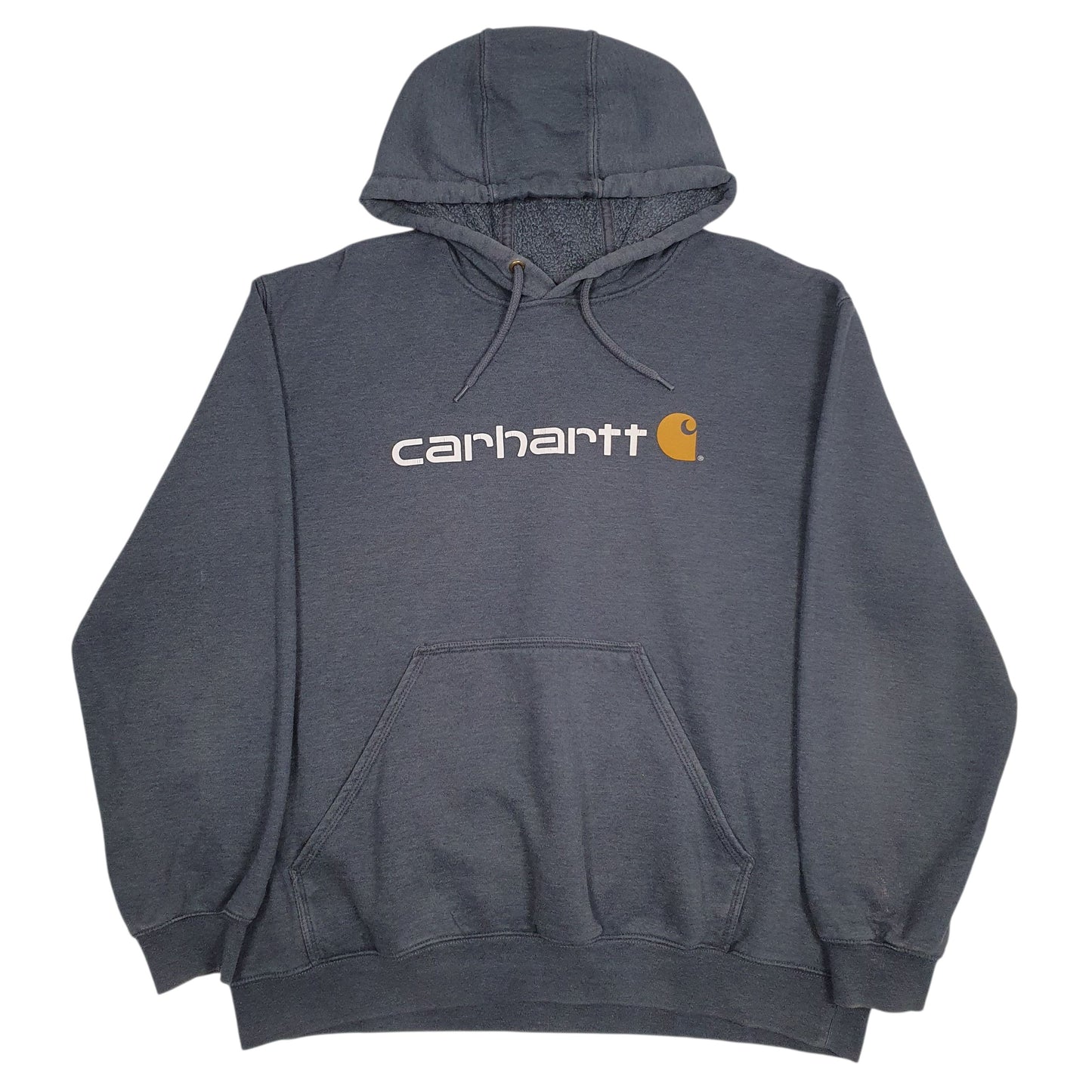 Mens Blue Carhartt Spellout Hoodie Jumper