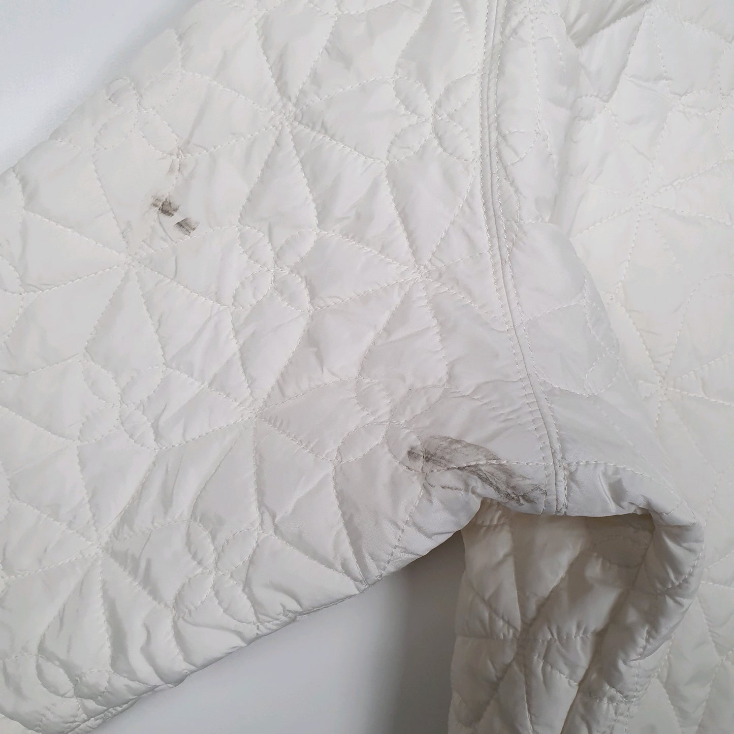 Womens White The North Face Padded Windbreaker Hoodie Coat