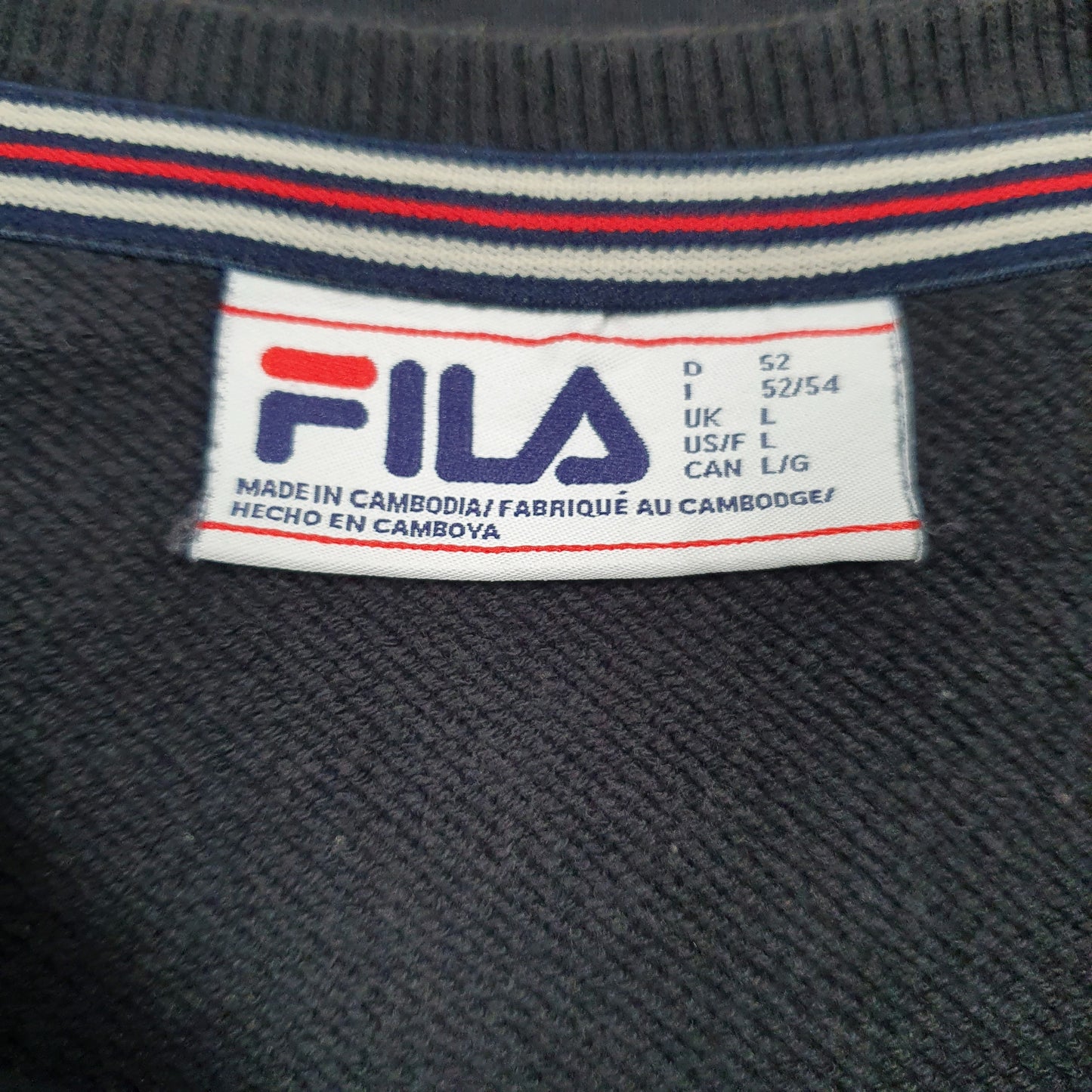 Mens Black Fila  Crewneck Jumper