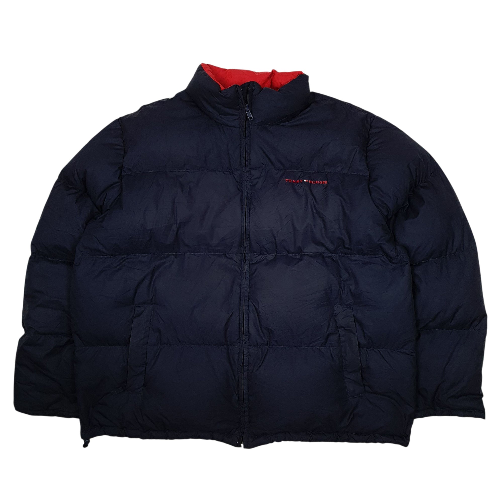 Mens Navy Tommy Hilfiger Vintage 2000s Heavy  Coat