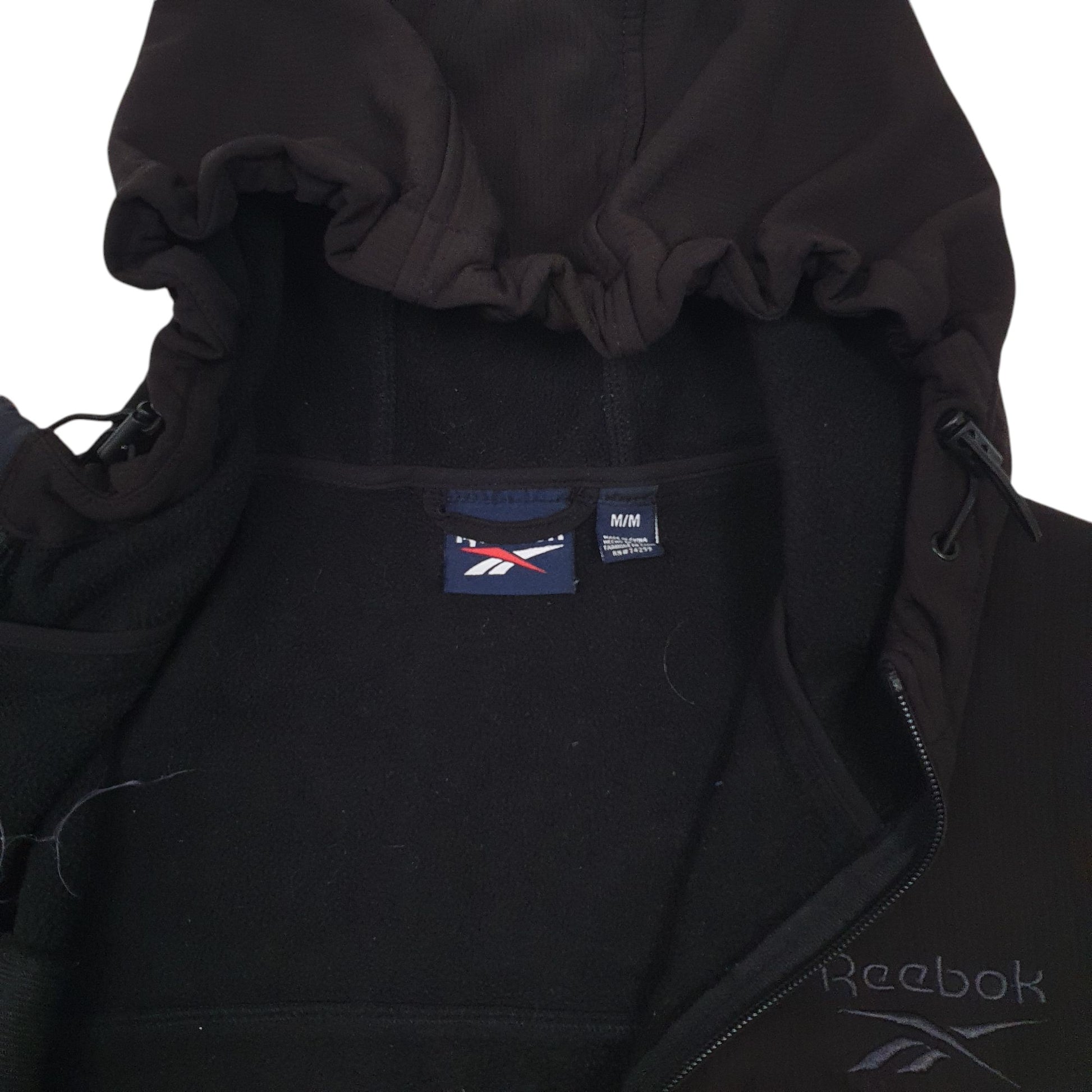 Mens Black Reebok  Full Zip Coat