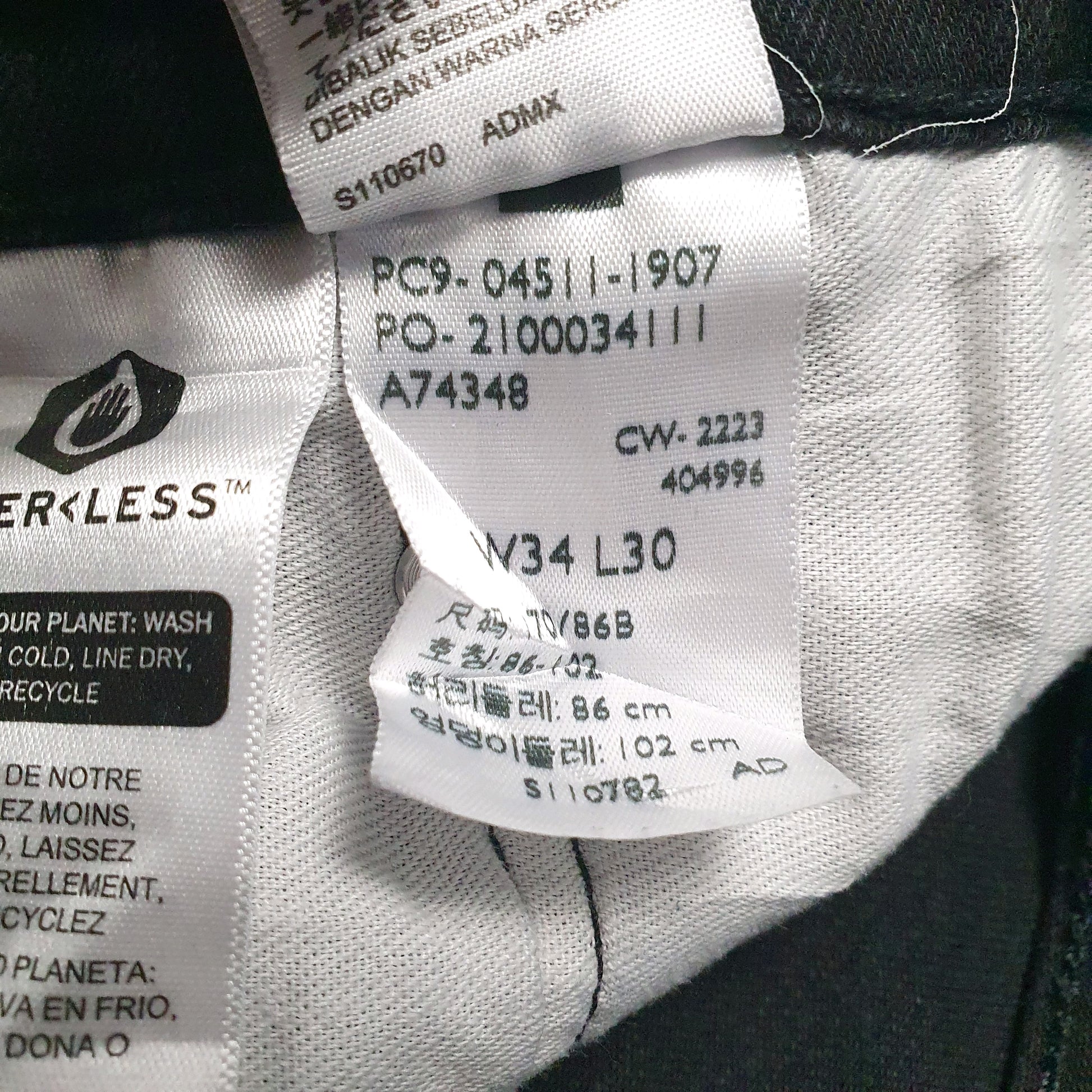 Mens Black Levis  Quarter Zip Jeans