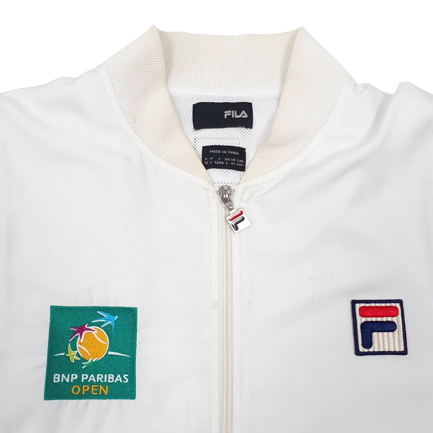 Mens White Fila BNP Paribas Cardigan Coat