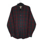 Mens Burgundy L.L.Bean Thick Flannel Plaid Long Sleeve Shirt