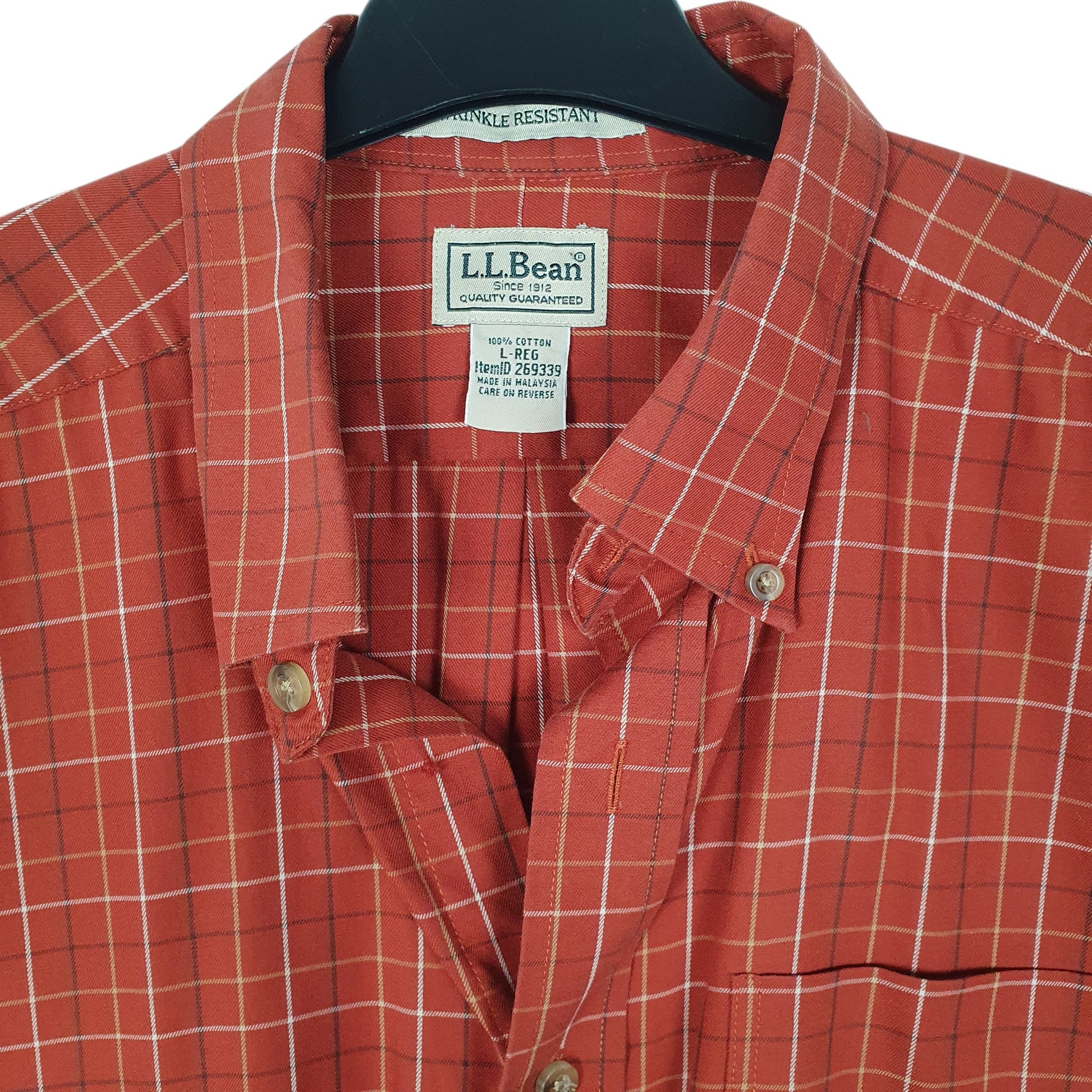 Mens Orange L.L.Bean   Shirt