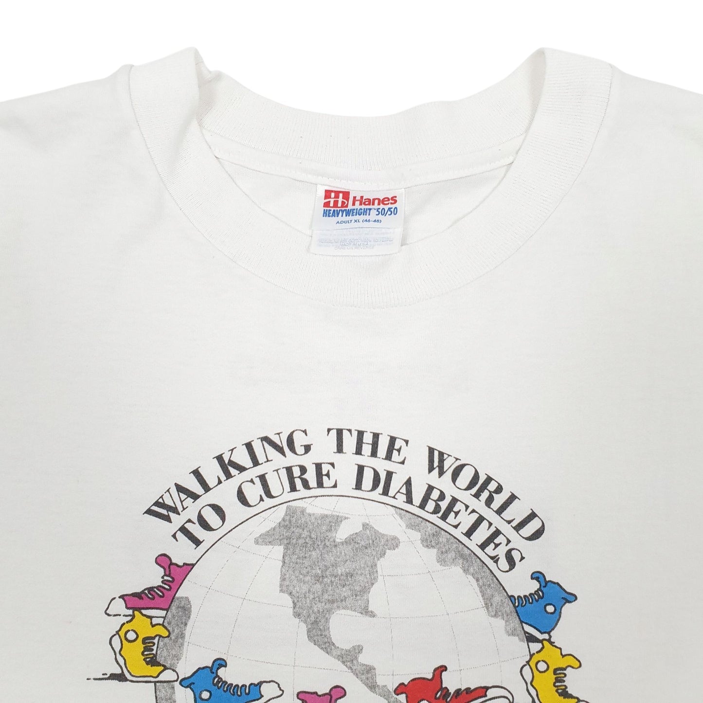 Mens White Hanes Single Stitch Vintage 90s  T Shirt