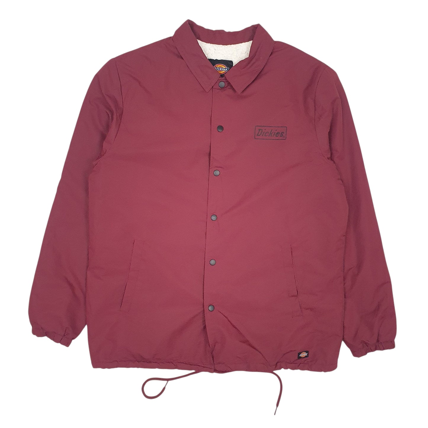 Mens Burgundy Dickies Coach Sherpa Lined  Coat