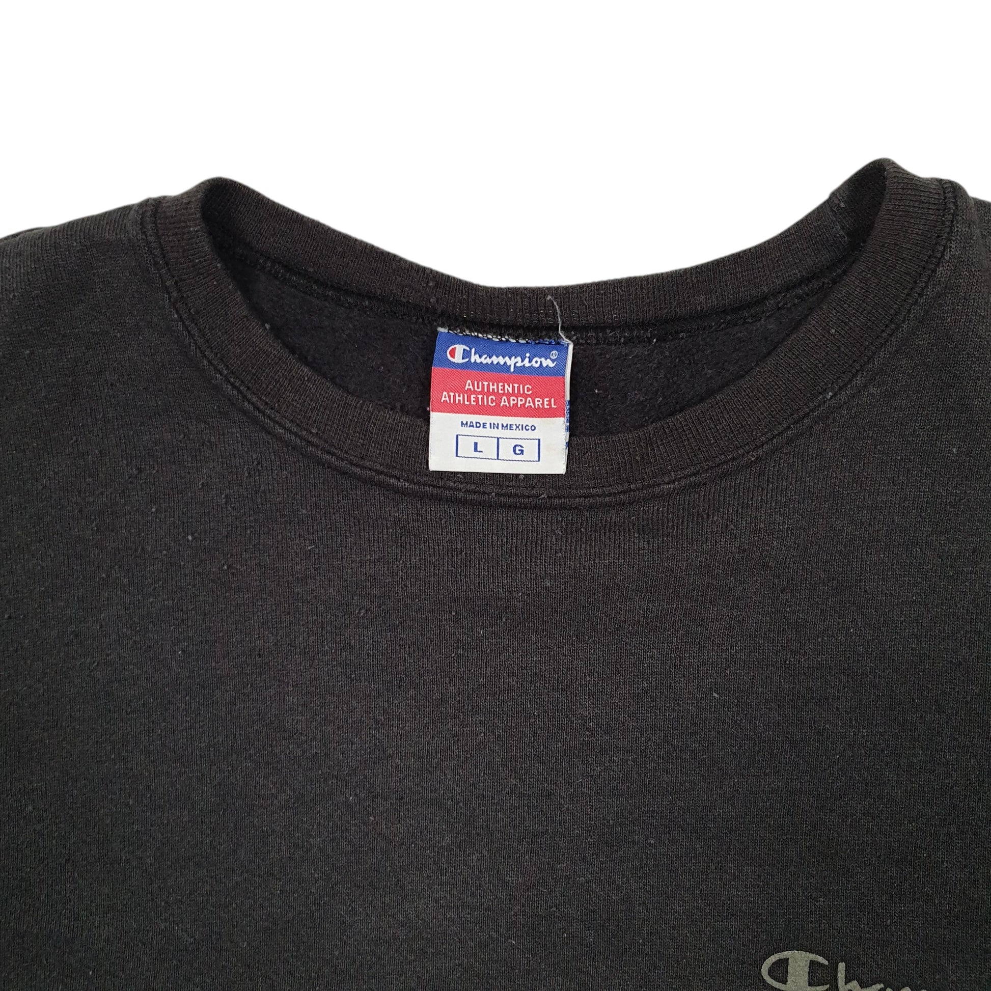 Mens Grey Champion Vintage 00s Crewneck Jumper