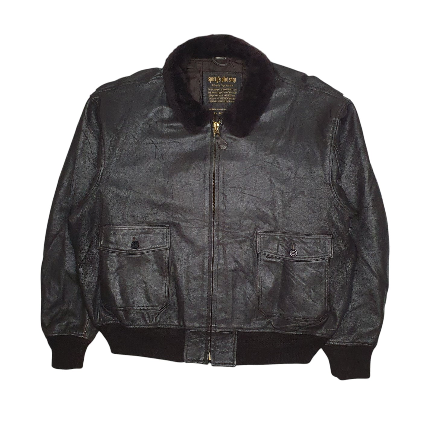 Mens Black Sportys Pilot Shop Type G-1 Flight Bomber  Coat