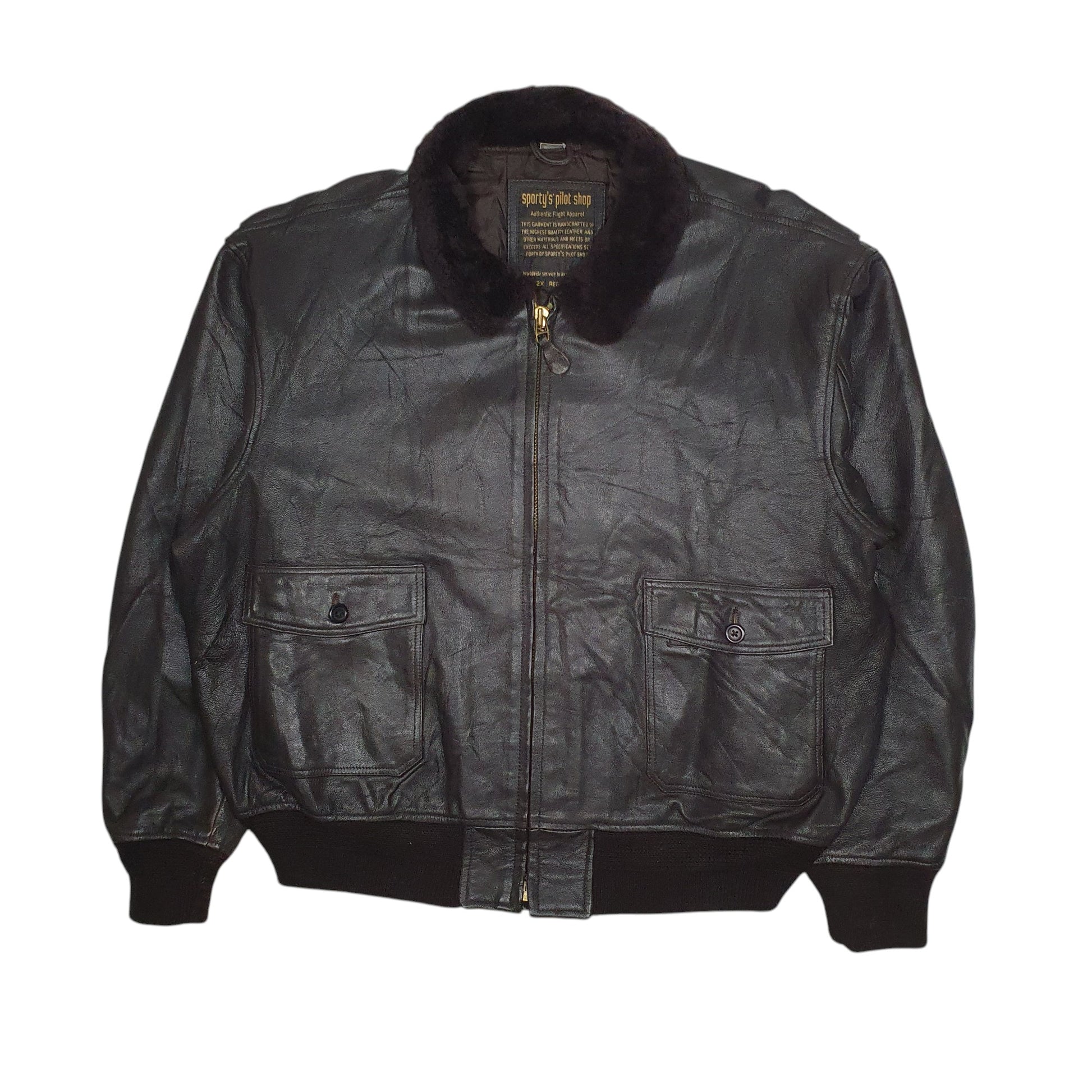 Mens Black Sportys Pilot Shop Type G-1 Flight Bomber  Coat