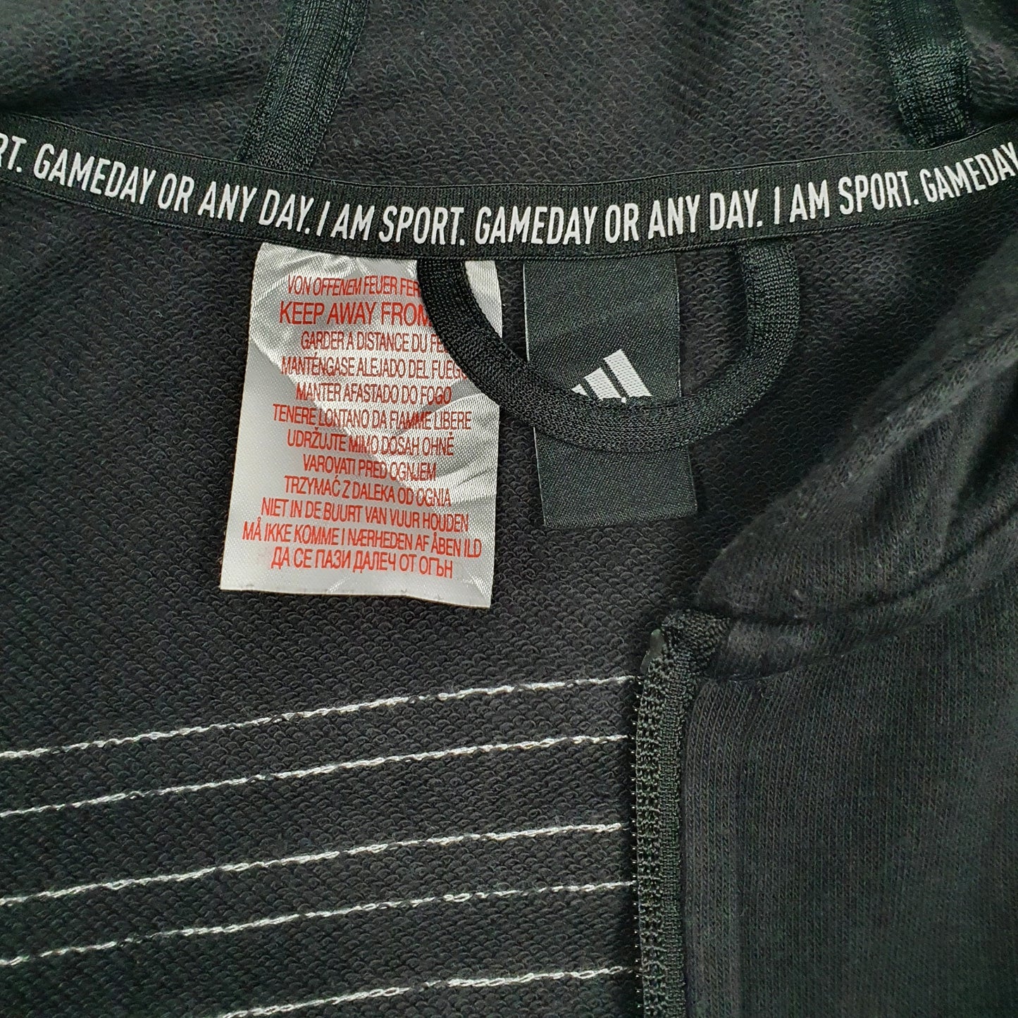 Womens Black Adidas  Full Zip Jumper