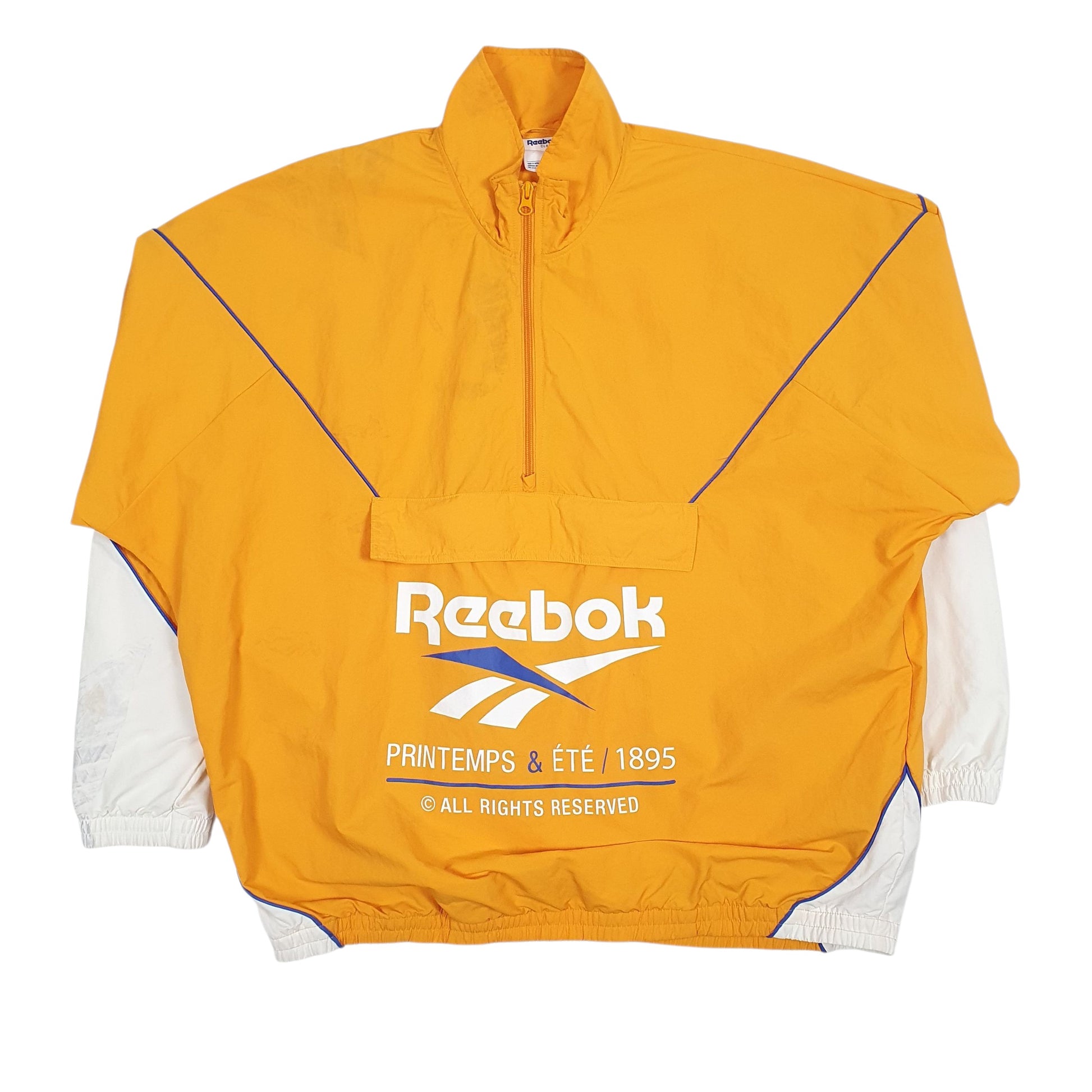 Mens Yellow Reebok Classic Vector Hoodie Coat